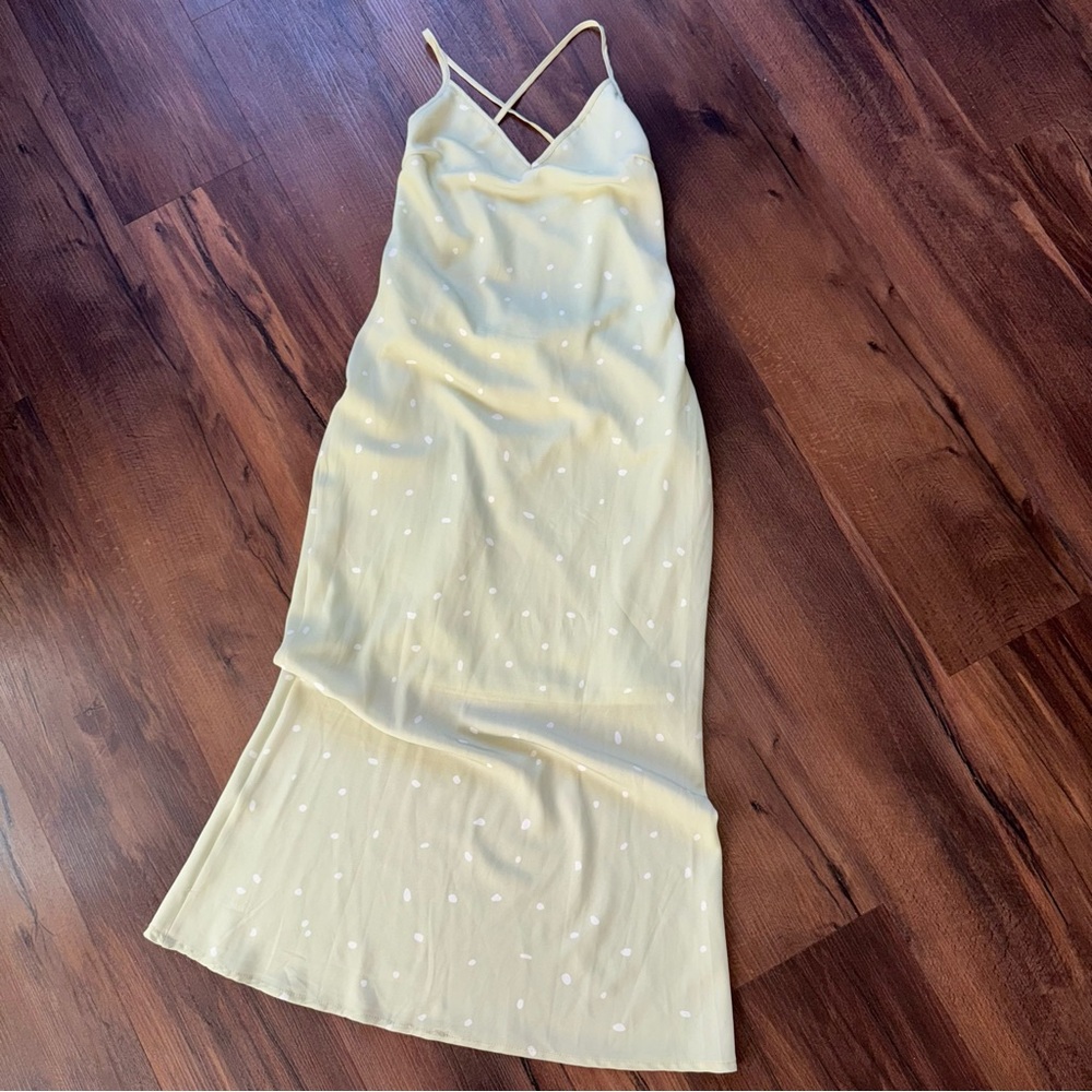 Princess Polly On Cloud Nine Polka Dot Lace Up Backless Midi Dress, Size 4